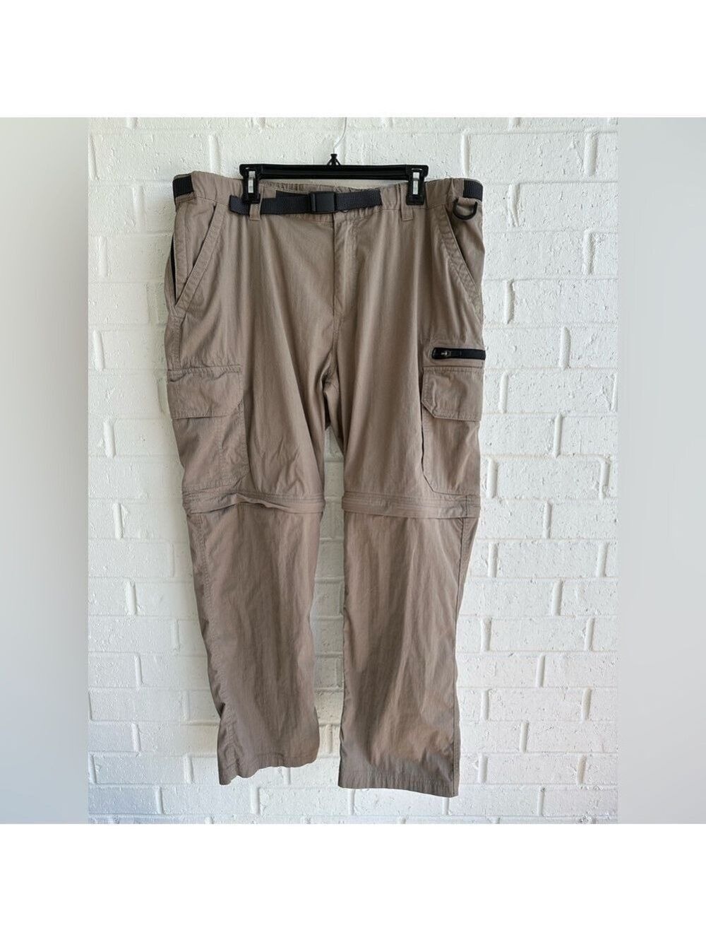 BC Clothing Men’s Convertible Stretch Cargo Hiking Pants Shorts Khaki XXL x 32